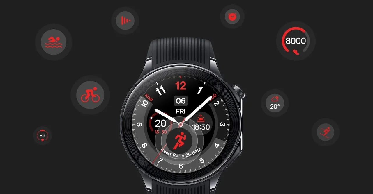 Global Version OnePlus Watch 2 Smart Watch Snapdragon W5 2GB 32GB 1.43'' AMOLED Display Google Wear OS 4 Dual Frequency GPS NFC