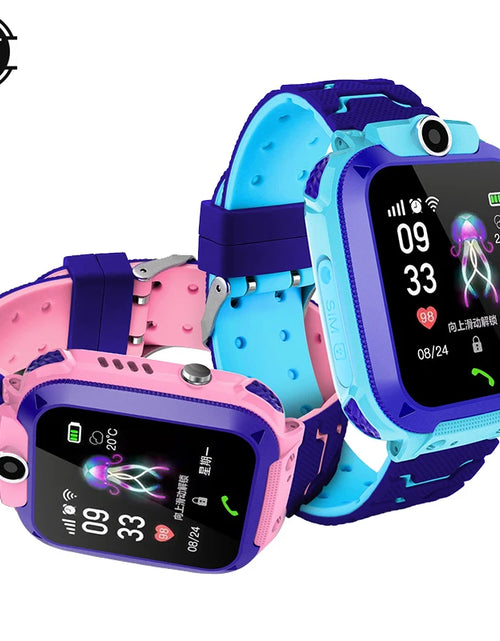 Load image into Gallery viewer, New Q12 Waterproof Children&#39;s Smart Watch Sim Card LBS Location Tracker Voice Chat Flashlight Children&#39;s Smart Phone Watch reloj
