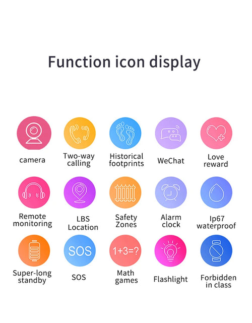 Load image into Gallery viewer, New Q12 Waterproof Children&#39;s Smart Watch Sim Card LBS Location Tracker Voice Chat Flashlight Children&#39;s Smart Phone Watch reloj
