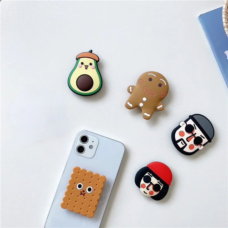 Luxury Cute Cartoon Phone Socket Ring Phone Holder For IPhone Mobile Phone Accessories Phone Stand Holder Car Mount Stand Socket