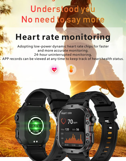 Load image into Gallery viewer, 2024 New Smartwatch Men&#39;s Rugged Military Bluetooth Call Sport Heart Rate IP68 Waterproof Outdoor Smart Watches for Android IOS
