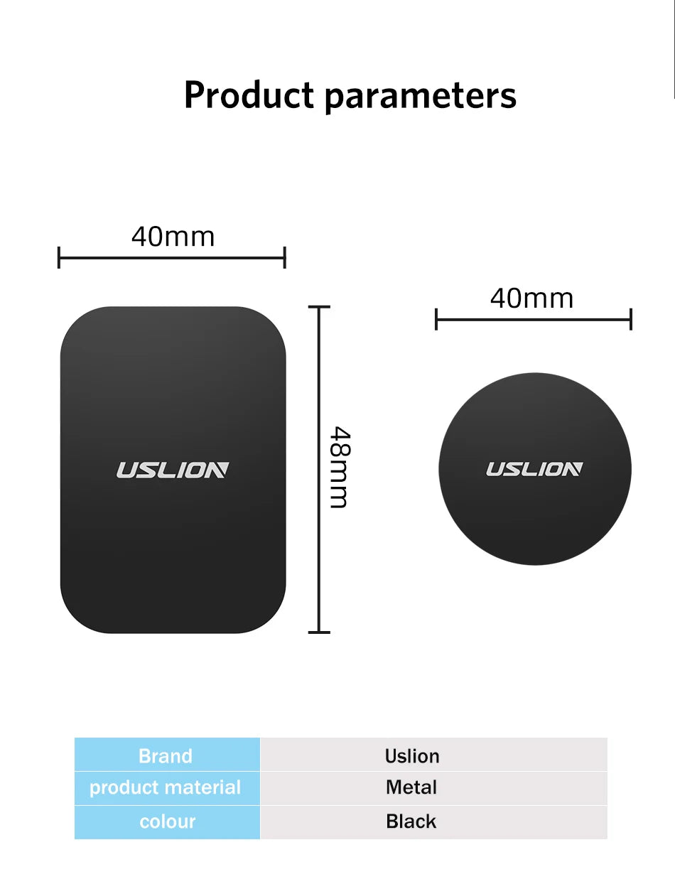 USLION Magnetic Metal Plate For Car Phone Holder Universal Iron Sheet Sticker Stand Mobile Phone Mount Accessories 1/2/4PCS