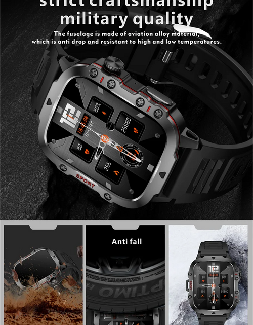 Load image into Gallery viewer, 2024 New Smartwatch Men&#39;s Rugged Military Bluetooth Call Sport Heart Rate IP68 Waterproof Outdoor Smart Watches for Android IOS
