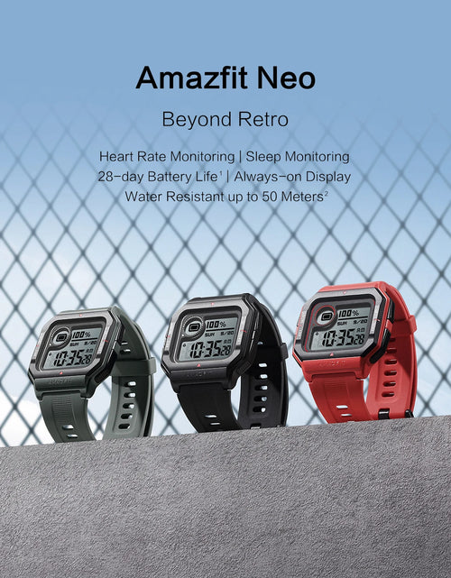 Load image into Gallery viewer, Amazfit Neo Smart Watch Heart Rate Monitoring And Sleep Monitoring 5ATM Waterproof Sport Watch Bluetooth 5.0 95New No Box
