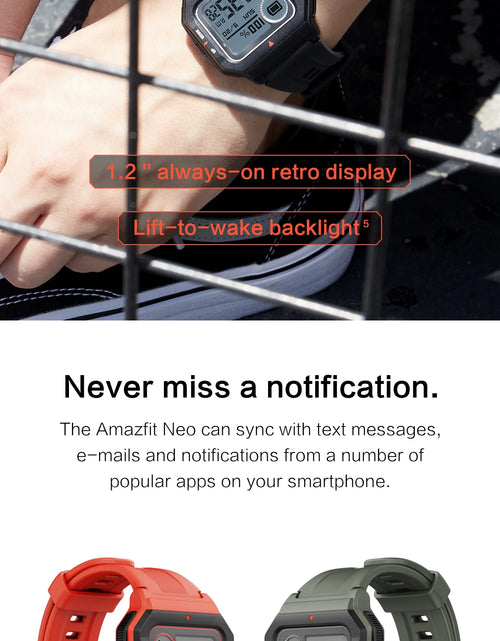 Load image into Gallery viewer, Amazfit Neo Smart Watch Heart Rate Monitoring And Sleep Monitoring 5ATM Waterproof Sport Watch Bluetooth 5.0 95New No Box
