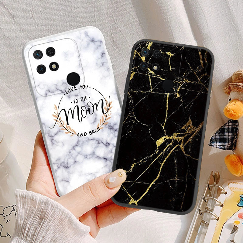 Marble Pattern Phone Case For Redmi 10C 10 C Protective Cover Case Pink Gold Marble Soft Silicone Funda For Xiaomi Redmi 10C