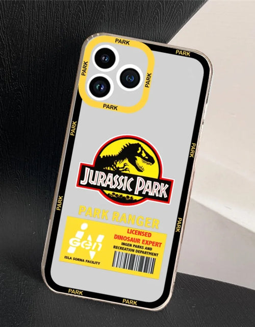 Load image into Gallery viewer, Jurassic Park Dinosaur World Phone Case For iPhone 11 12 Mini 13 14 Pro Max Transparent Shell
