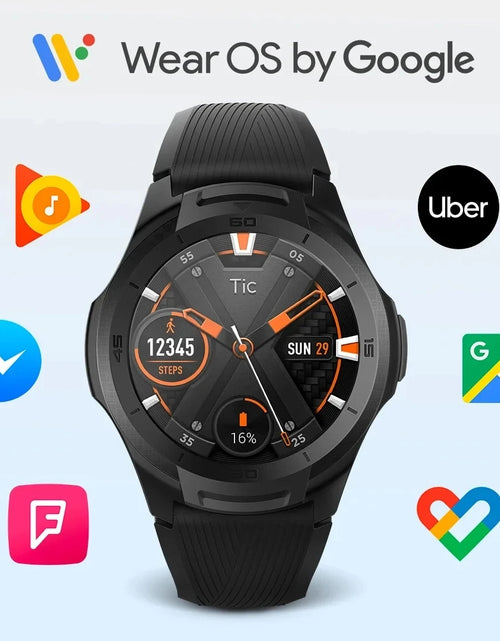 Load image into Gallery viewer, TicSmartwatch S2 Wear OS by Google Smartwatch Built-in GPS 24-Hour Heart Rate Monitor forMen 5ATM IP68 Waterproof forIOS&amp;Android
