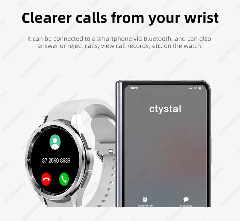 JS Watch 6 Max Classic AMOLED Smart Watch Men Women Rotating Bezel Heart Rate Blood Pressure Compass Sport Modes Smartwatch New