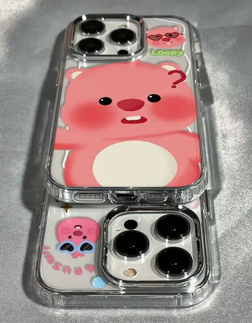 Load image into Gallery viewer, Sanrio Loopy Full Screen Cute Phone Case For iPhone 15 14 13 12 11 Pro Max XR XS MAX 7 8 Plus Brushing Teeth Anti Drop Cover
