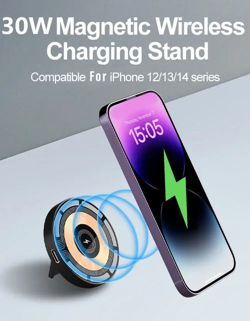 Load image into Gallery viewer, 30W Magnetic Wireless Charger For iPhone 15 14 13 12 Pro Max Fast Wireless Charging Pad Ultra Thin Phone Chargers Holder Stand
