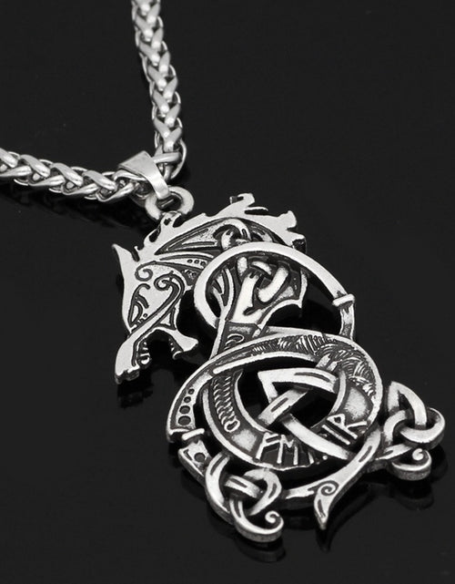 Load image into Gallery viewer, Viking Dragon Pendant Necklace
