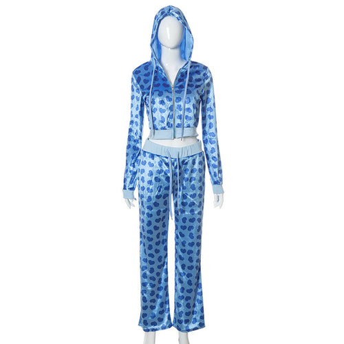 Load image into Gallery viewer, 2pc Set Love Printed Hooded Cardigan
